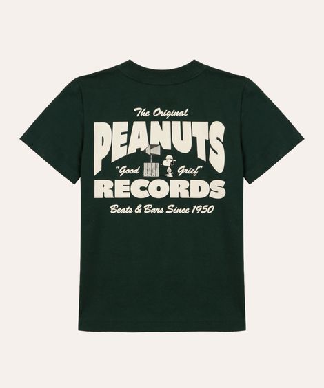 camiseta de algodão infantil snoopy verde