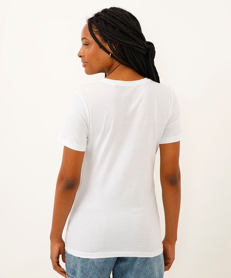 camiseta de algodão pima manga curta off white