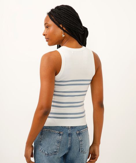 regata tricot listrada azul