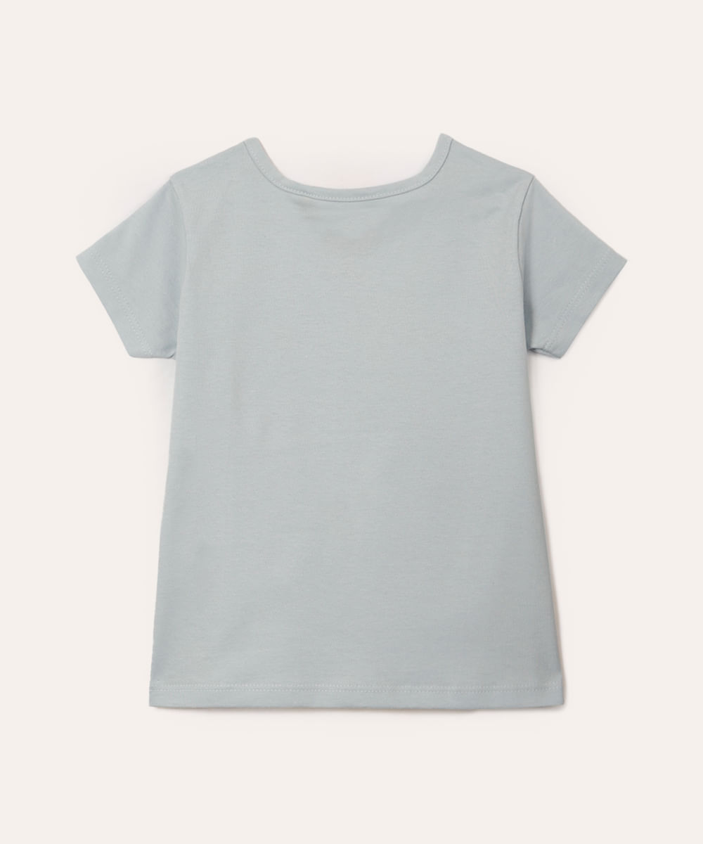 camiseta de algodão infantil turma da mônica azul claro