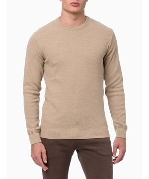 Tricot Masculino Ponto Arroz Calvin Klein Areia