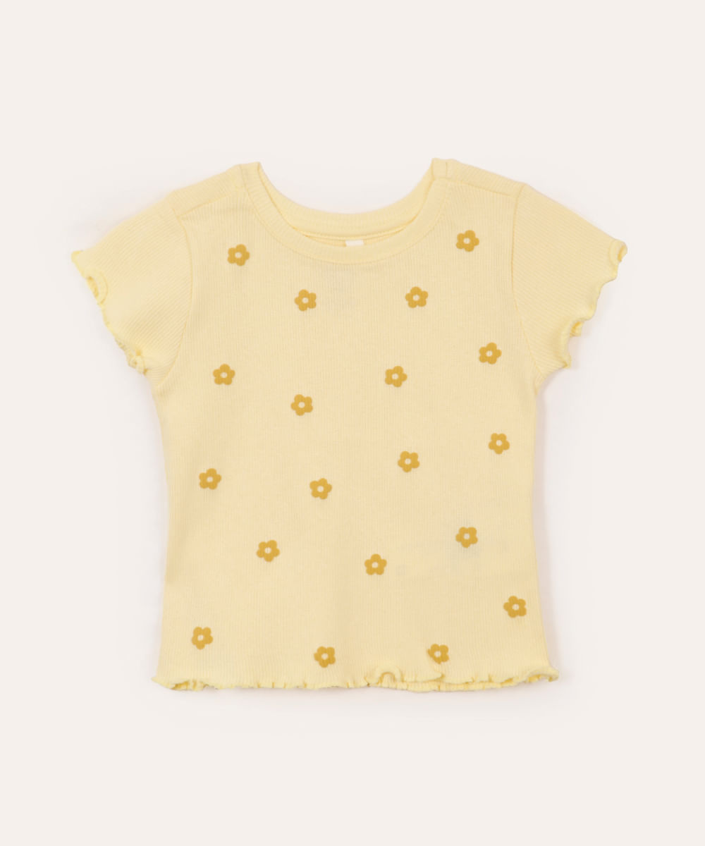 blusa de algodão infantil amarela