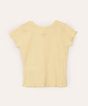 blusa de algodão infantil  - amarelo claro