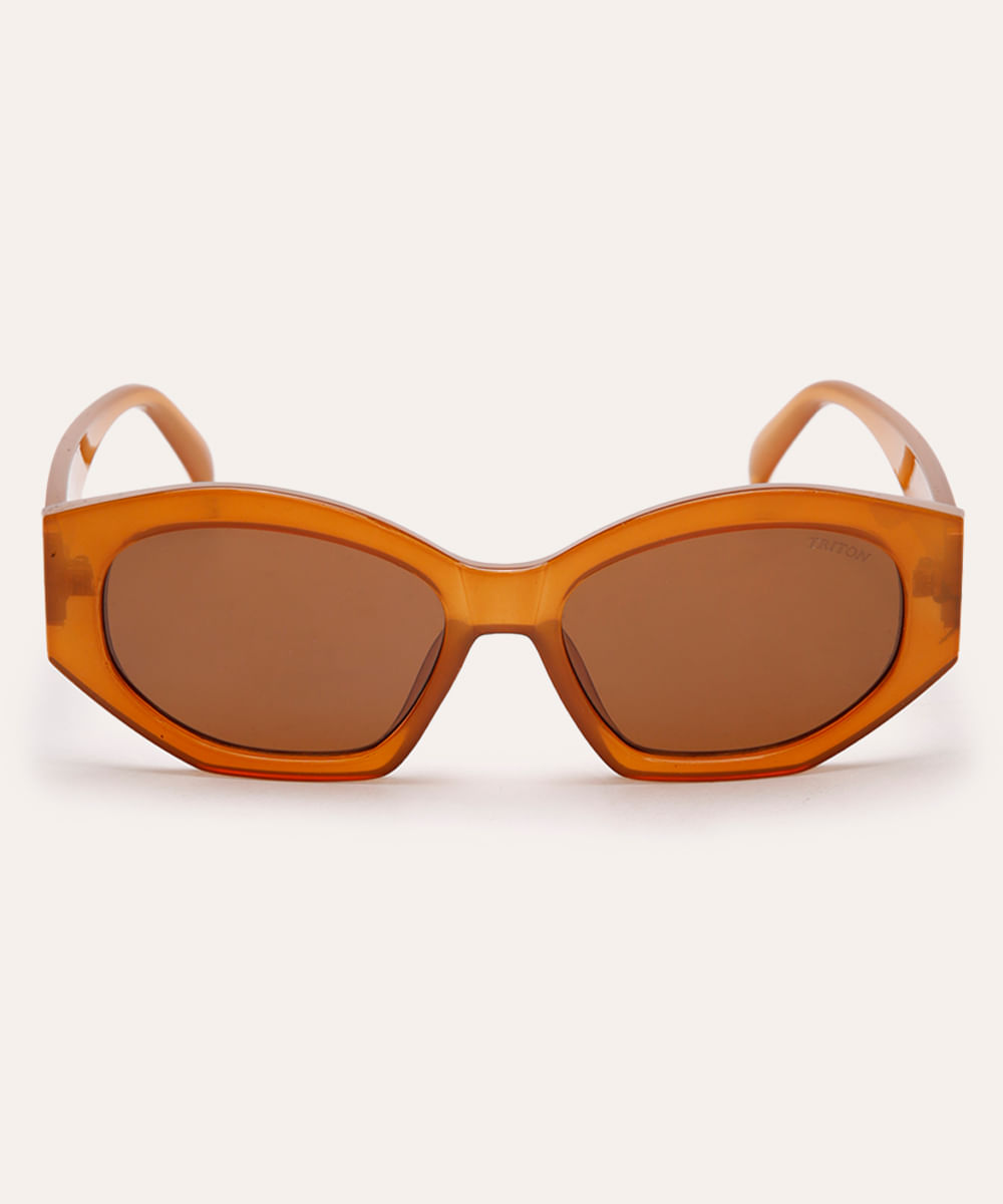 óculos de sol oval triton marrom