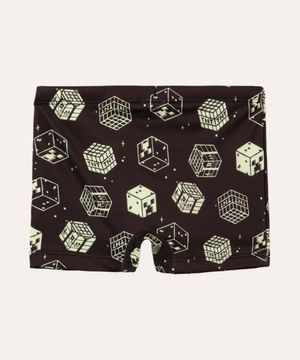 sunga boxer infantil minecraft preta