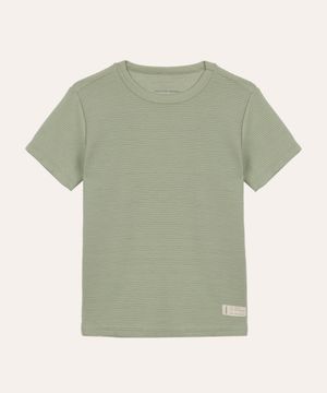 camiseta de algodão infantil texturizada verde