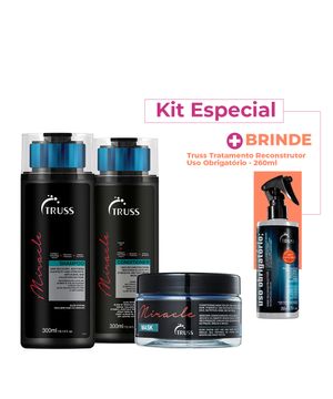 Kit Truss Miracle Shampoo Condicionador Máscara e Uso Obrigatório (4 produtos)