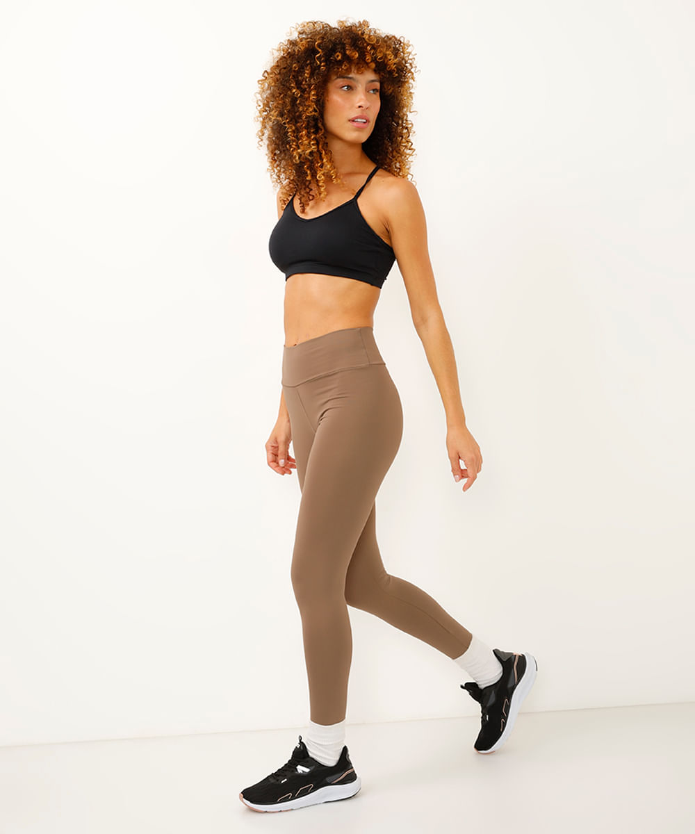 calça legging feminina esportiva marrom