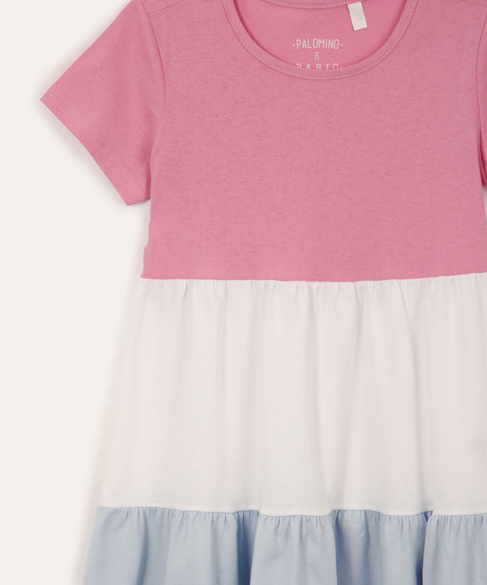 vestido de algodão infantil três marias colorido