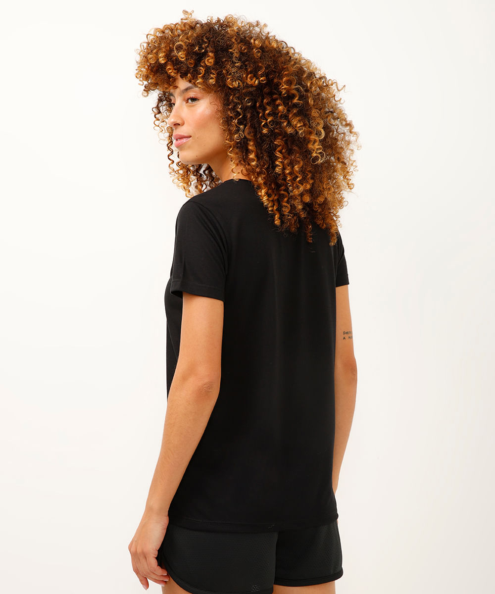 camiseta training manga curta esportiva ace preta