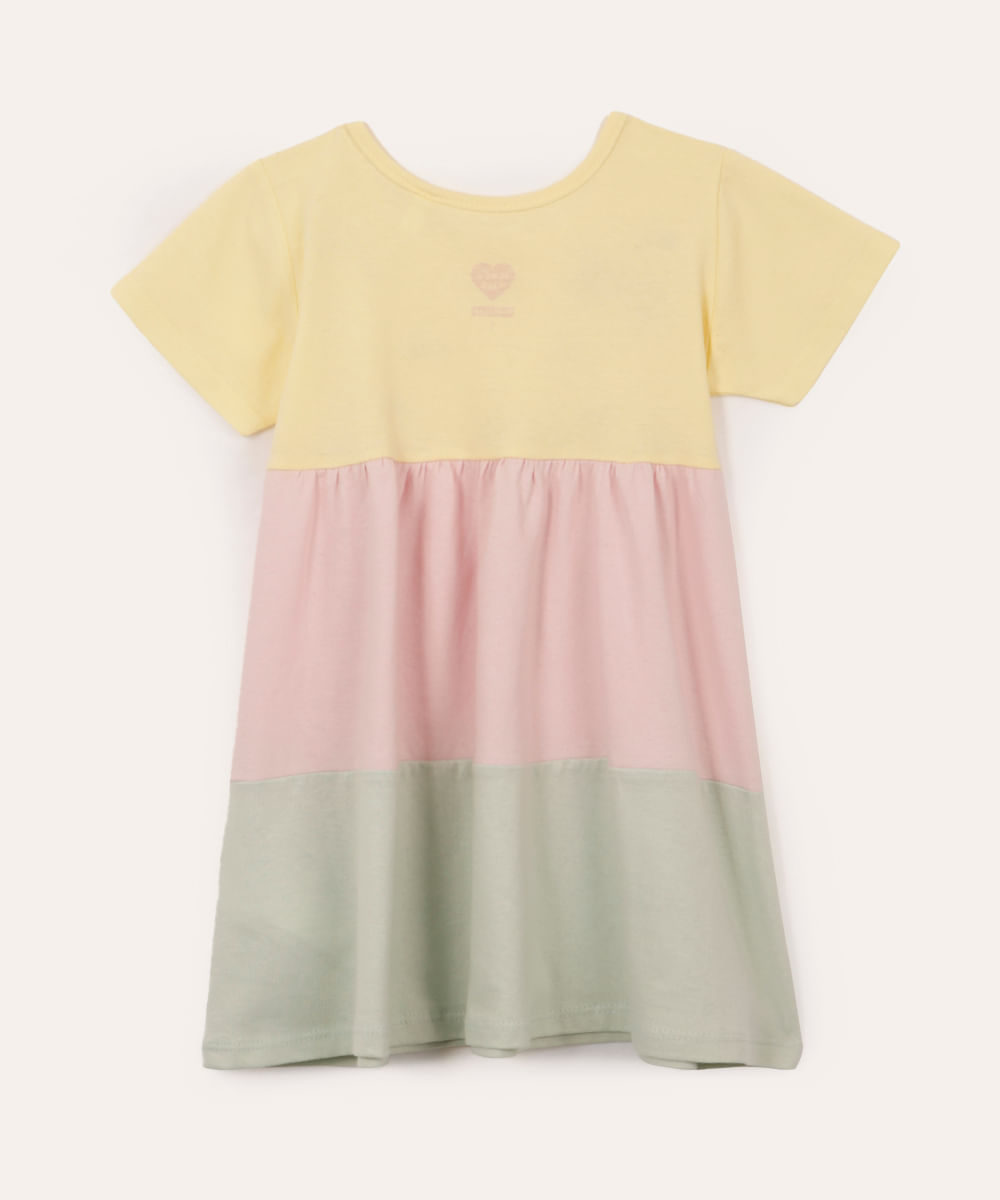 vestido de algodão infantil três marias abelha amarelo