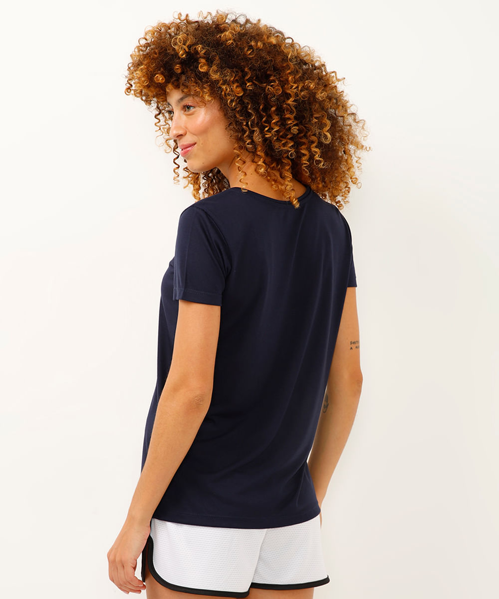 camiseta born to be strong manga curta esportiva ace azul marinho