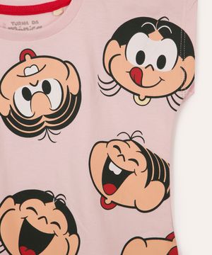 camiseta de algodão infantil turma da mônica rosa