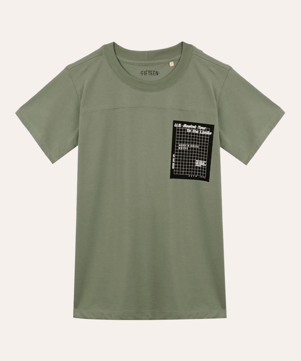 camiseta de algodão juvenil basket tour verde