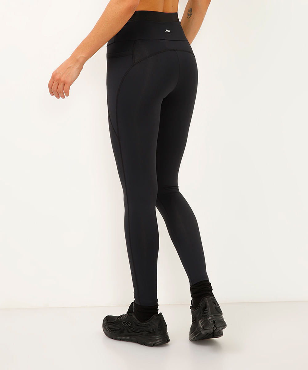 calça legging cintura alta com bolso esportiva preto
