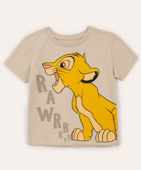 camiseta de algodão infantil simba bege