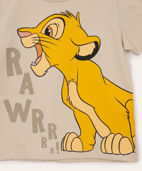 camiseta de algodão infantil simba bege