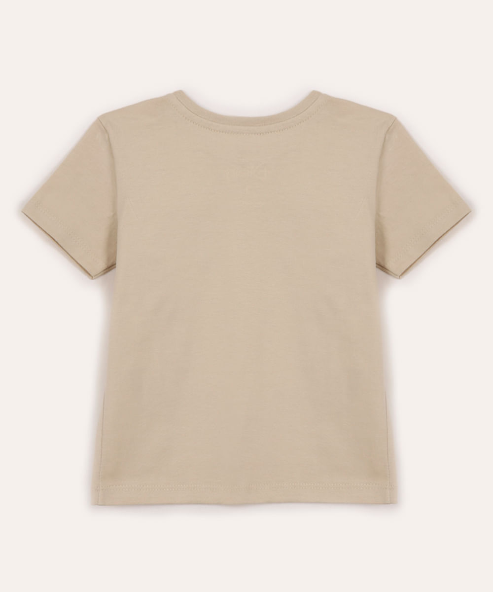 camiseta de algodão infantil simba bege