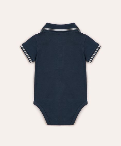 body polo de algodão peruano dinossauro azul