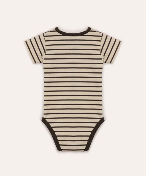 body de algodão peruano infantil decote redondo listrado cinza