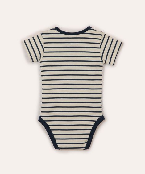 body de algodão peruano infantil decote redondo listrado azul