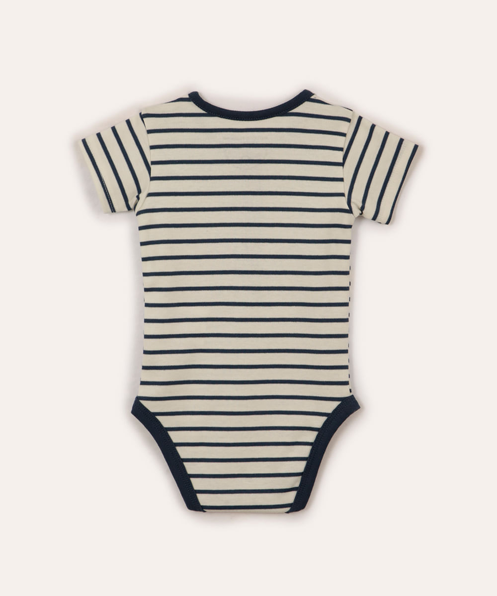 body de algodão peruano infantil decote redondo listrado azul