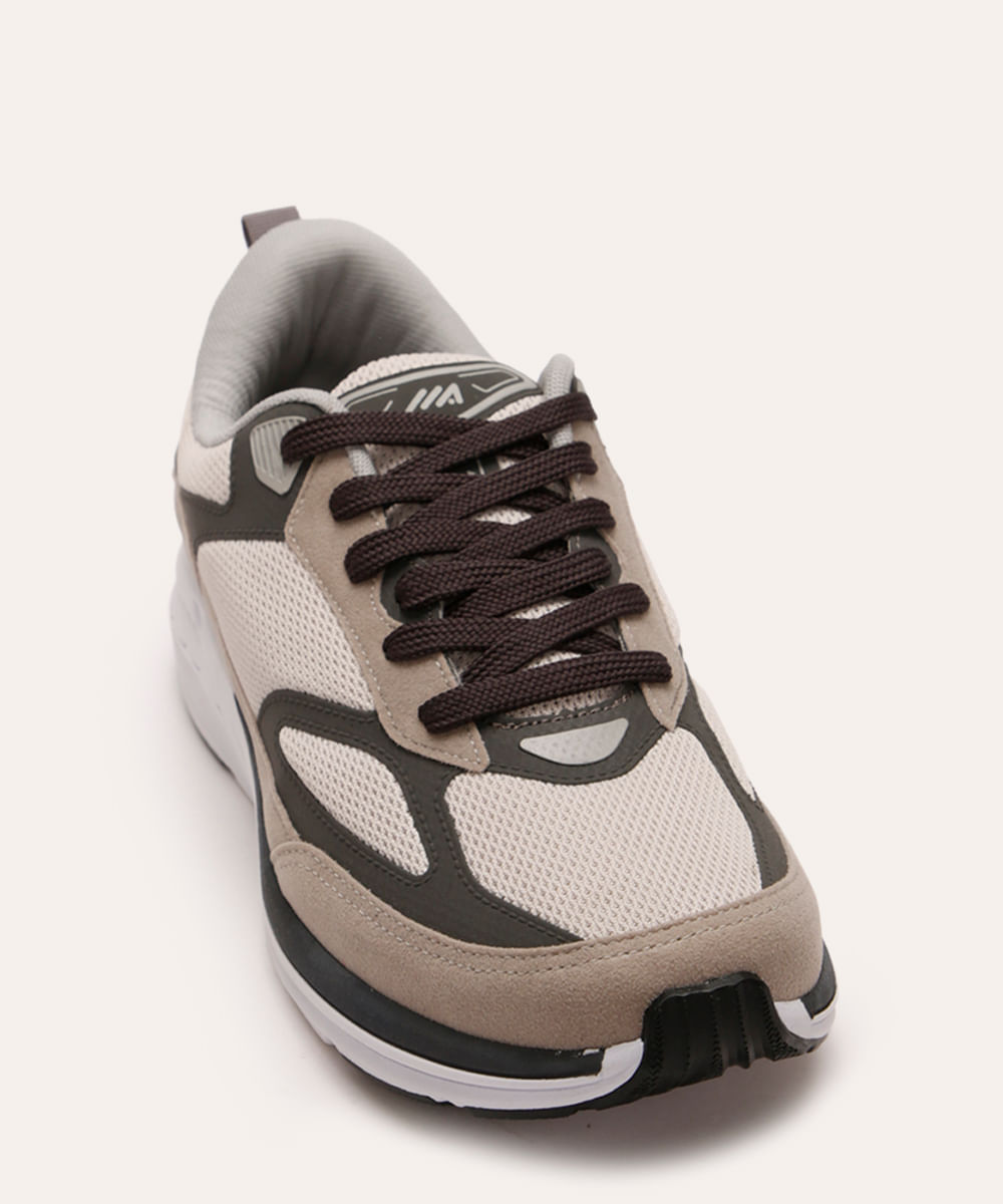 tênis esportivo com recortes ace cinza