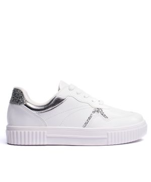 Tênis Feminino Vizzano com Detalhe em Glitter Branco/prata