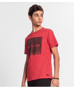 Camiseta Juvenil Masculina Minty Vermelho