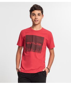 Camiseta Juvenil Masculina Minty Vermelho