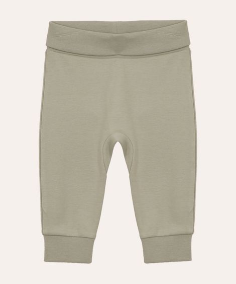 calça saruel infantil de algodão peruano cós e barra dobrável verde