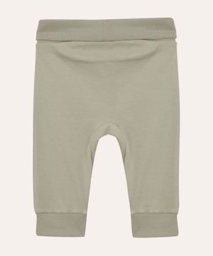 calça saruel infantil de algodão peruano cós e barra dobrável verde