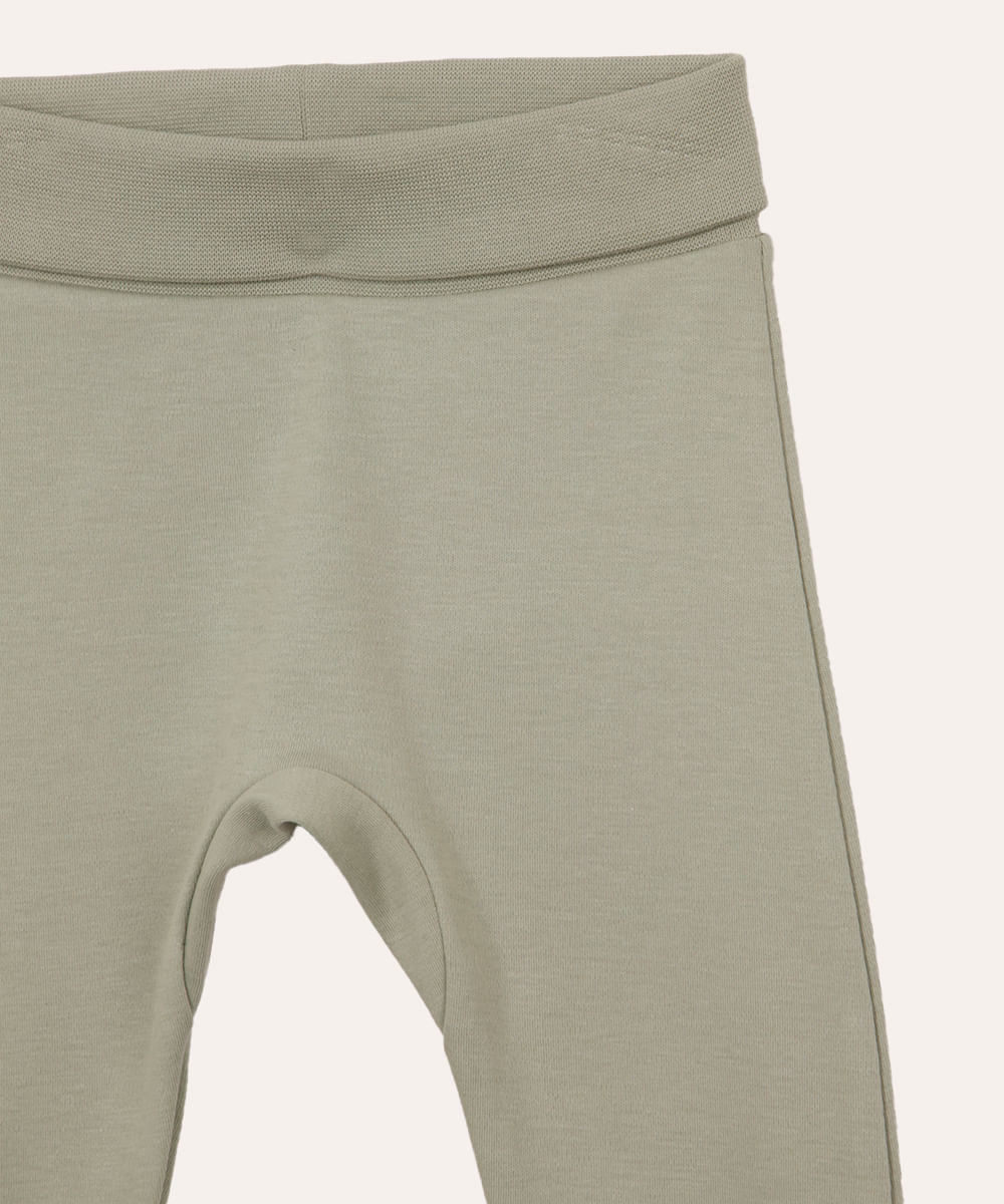 calça saruel infantil de algodão peruano cós e barra dobrável verde