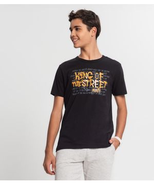 Camiseta Juvenil Masculina Minty Preto