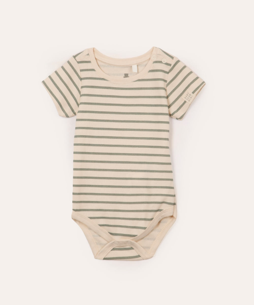 body de algodão infantil listrado verde
