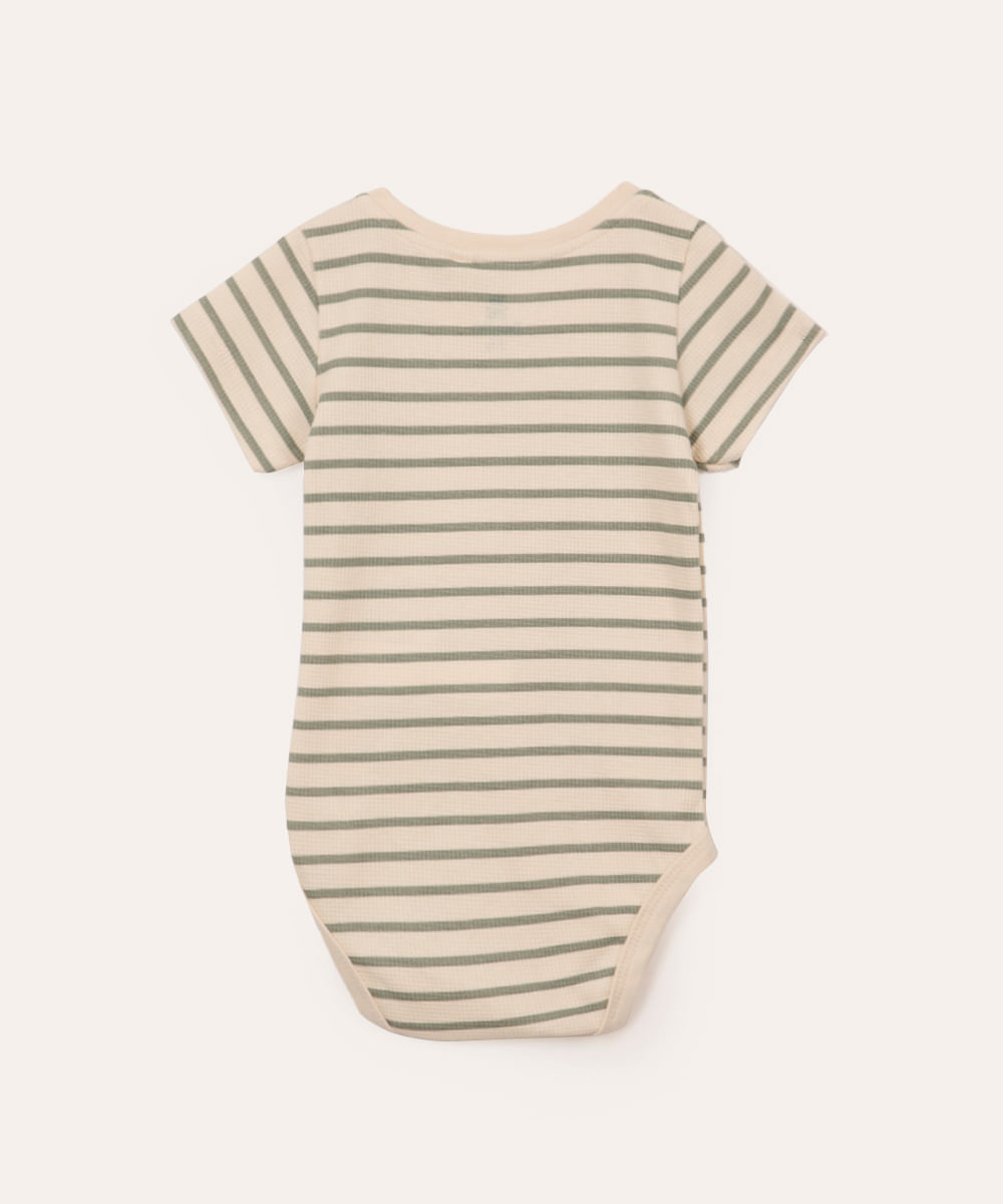 body de algodão infantil listrado verde