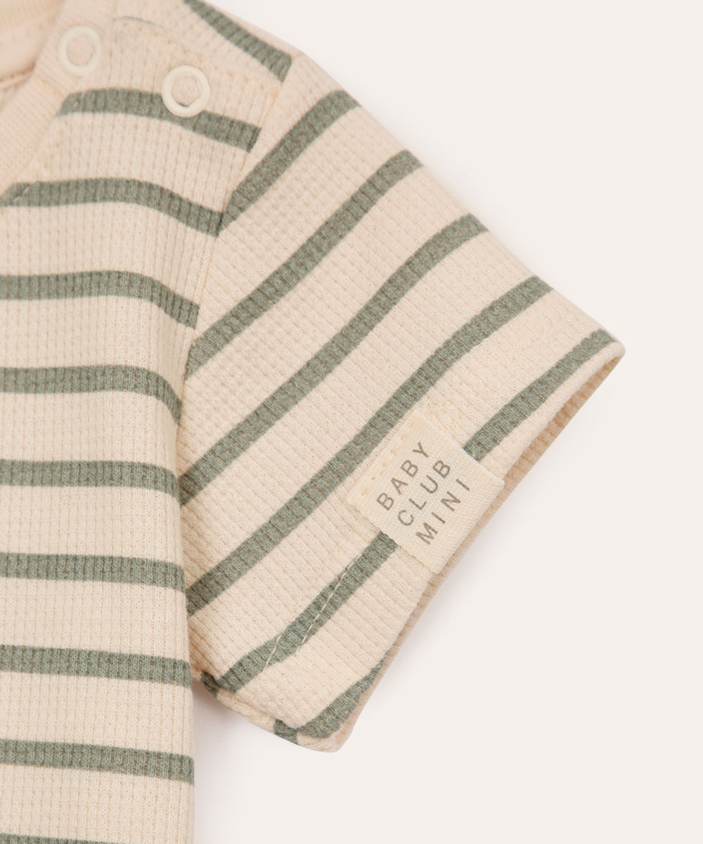 body de algodão infantil listrado verde