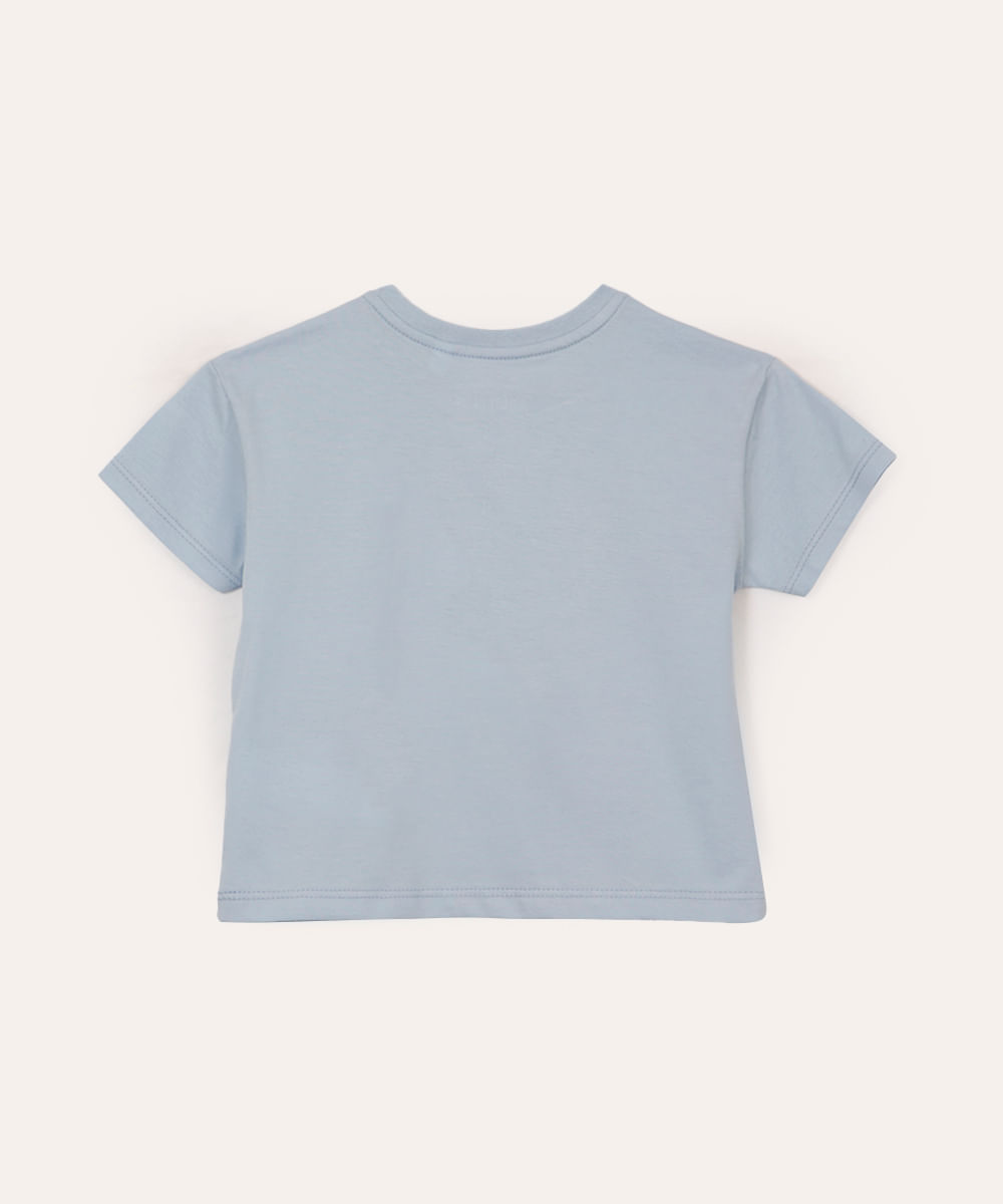 blusa de algodão infantil borboletas azul