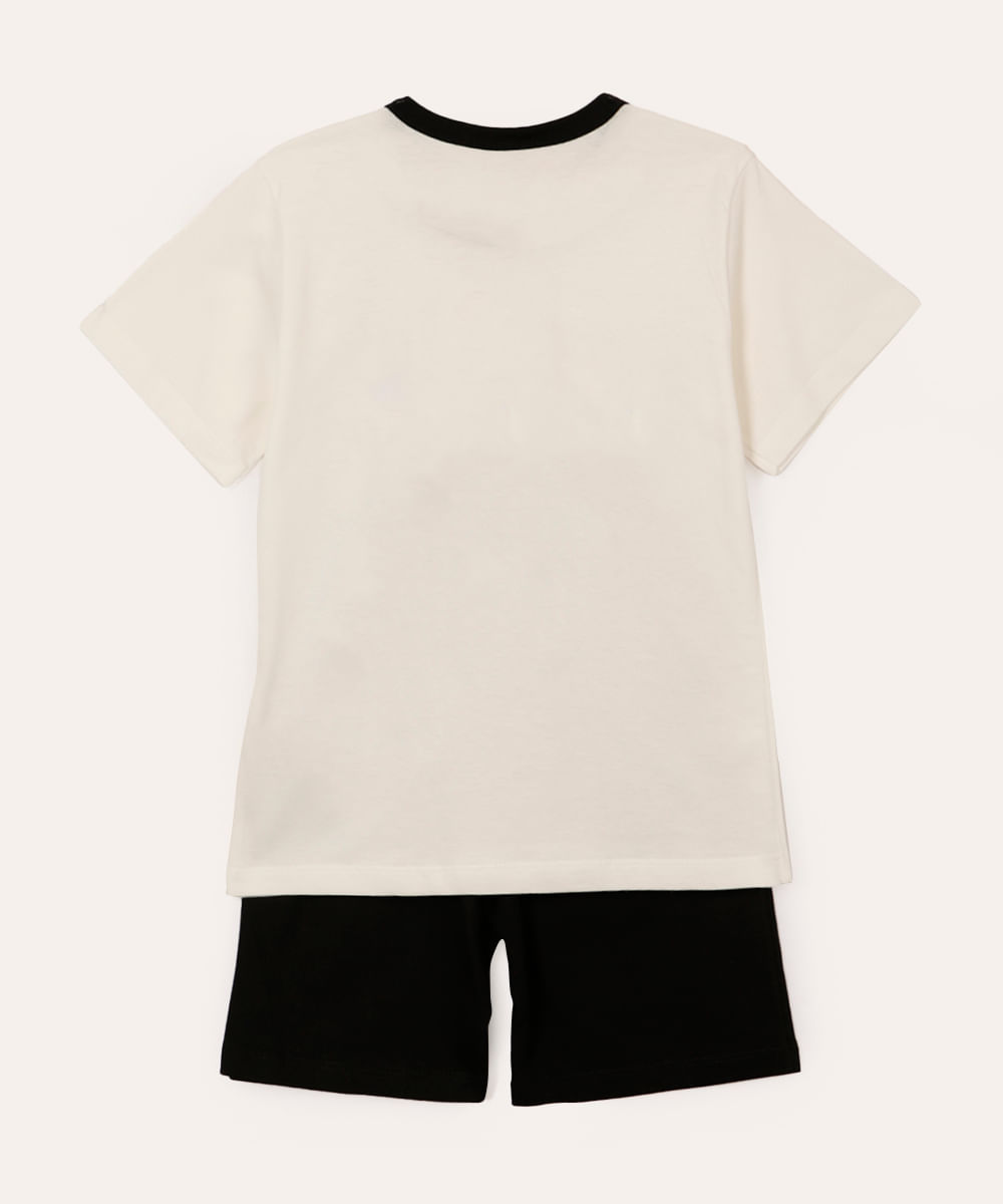 pijama infantil curto de algodão homem aranha off white