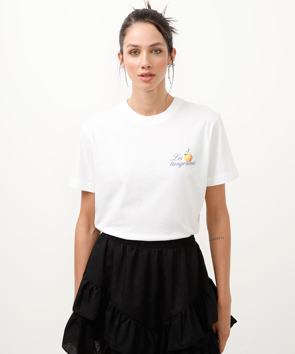 camiseta de algodão les tangerines mindset off white