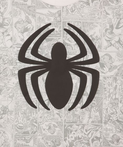 camiseta de algodão infantil homem aranha off white