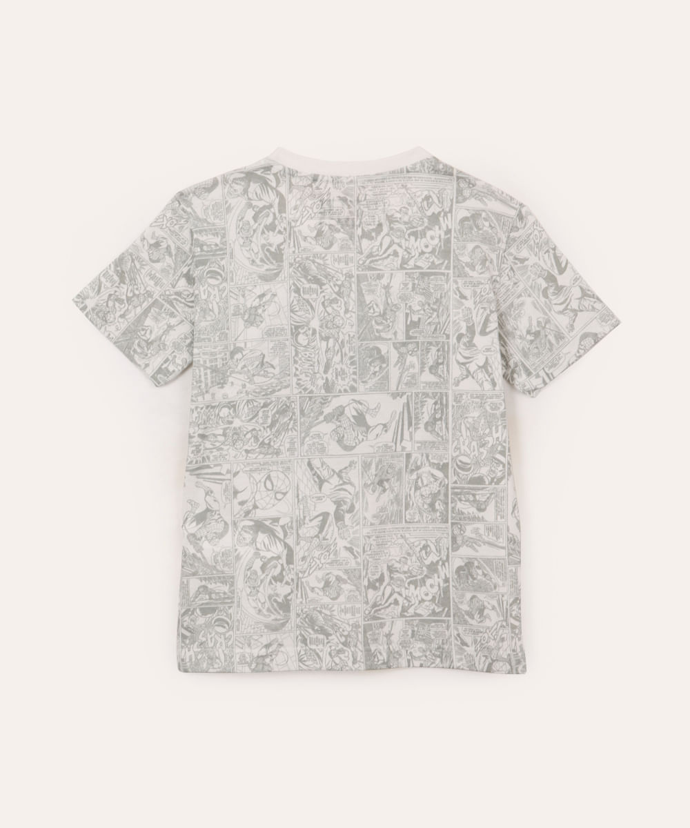 camiseta de algodão infantil homem aranha off white