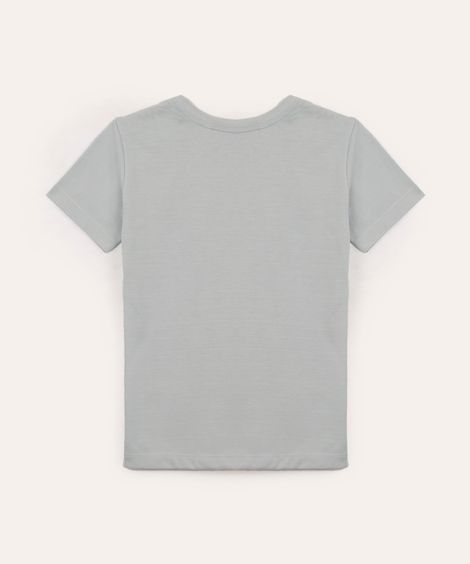 camiseta de algodão infantil com bolso azul