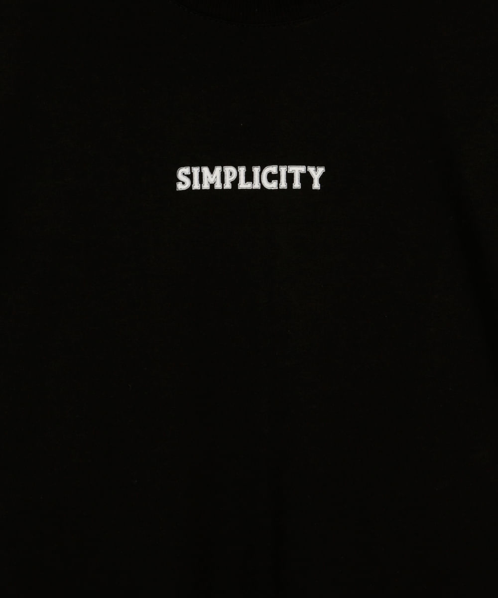 camiseta de algodão juvenil simplicity preta