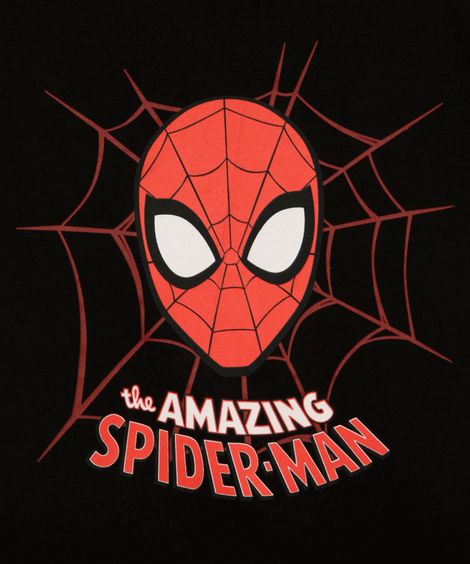 camiseta de algodão infantil homem aranha preto