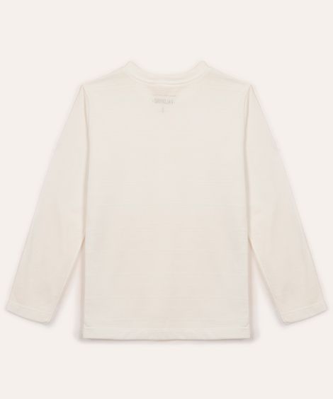 camiseta infantil com bolso manga longa branco