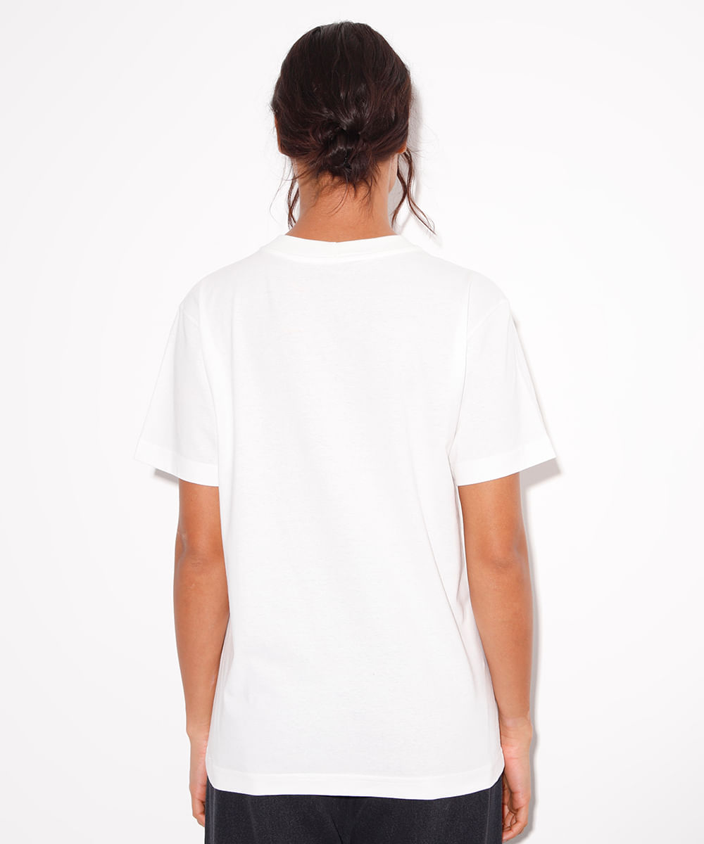 camiseta de algodão life is delicious mindset off white