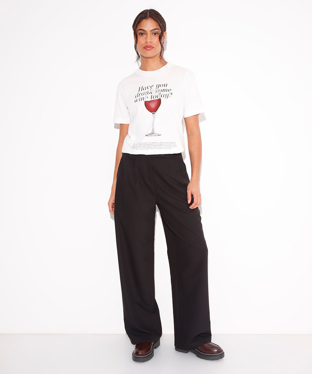 camiseta de algodão have you drank some wine today mindset off white