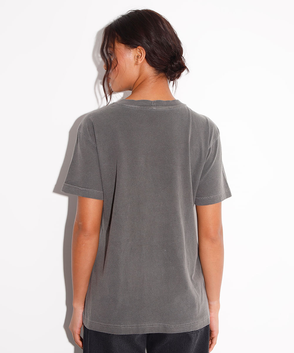 camiseta de algodão iced latte mindset cinza