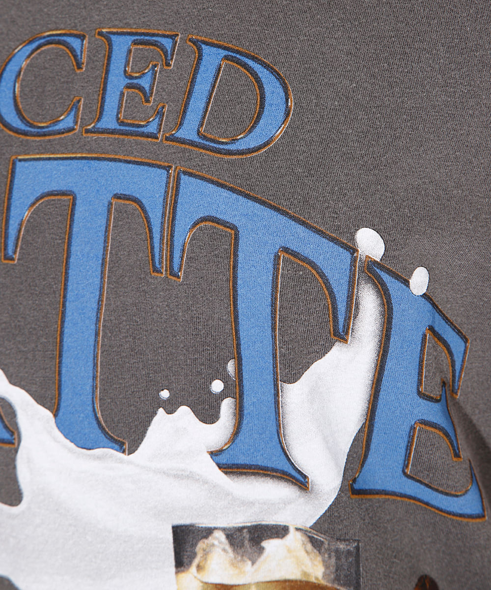 camiseta de algodão iced latte mindset cinza